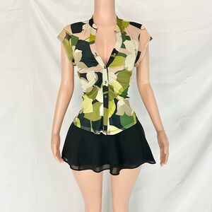 Floral Button-Up Women Top